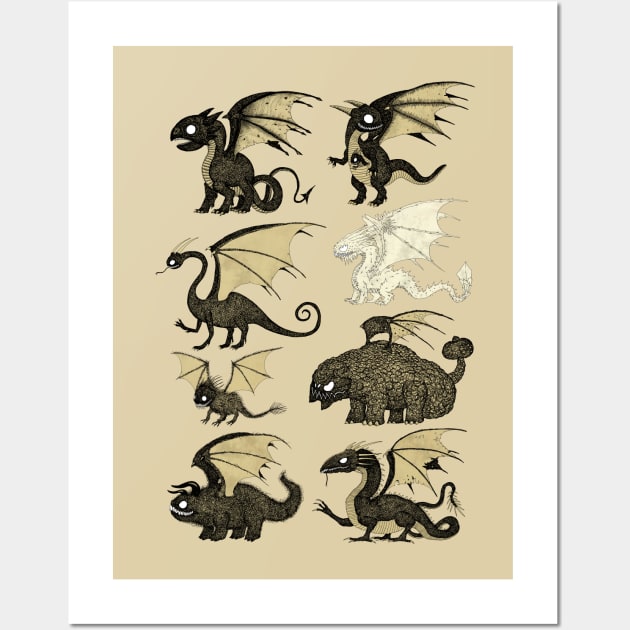 Assorted Dragons Wall Art by djrbennett